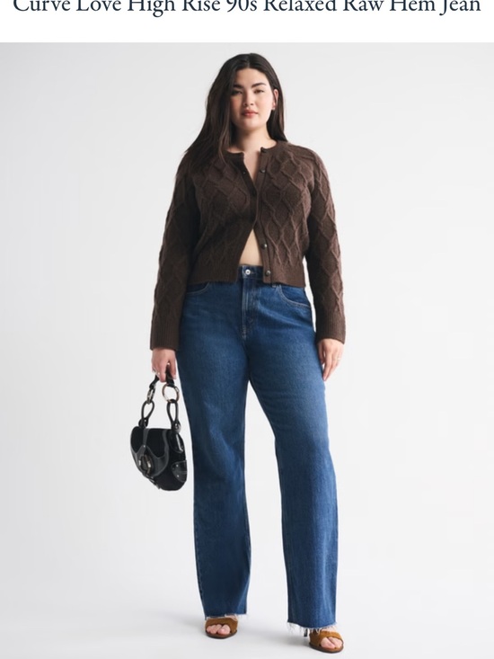 Abercrombie & Fitch Denim - Abercrombie & Fitch Curve Love High Rise 90s Relaxed Raw Hem Jean